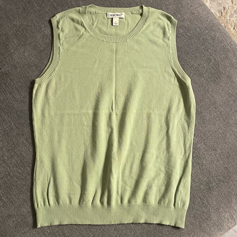 Ladies, Sweater Vest, Mint Green, Sz. L